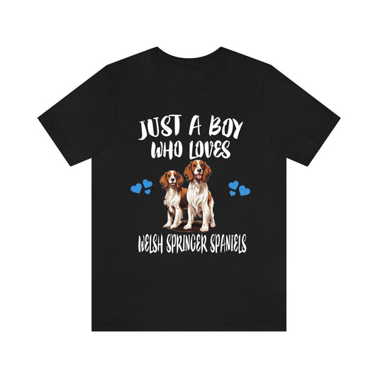 Just A Boy Who Loves Welsh Springer Spaniels Shirt - Welsh Springer print design