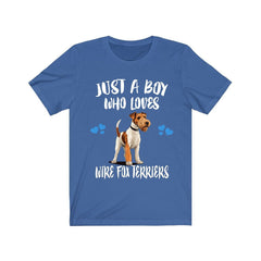 Just A Boy Who Loves Wire Fox Terriers Dogs Shirt - Wire Fox Terrier print design
