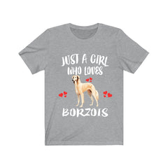 Just A Girl Who Loves Borzois Shirt - Borzoi print design