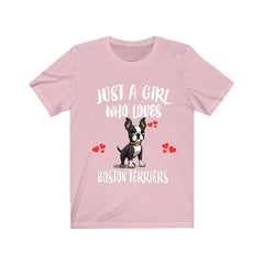 Just A Girl Who Loves Boston Terriers Shirt - Boston Terrier print design