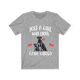 Just A Girl Who Loves Cane Corso Shirt, Dog Lover Shirt, Cane Corso Dog, Animal Toddler Infant Kids Gift T-Shirt Image 1
