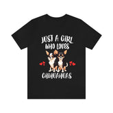 Just A Girl Who Loves Chihuahuas Shirt, Dog Lover Shirt, Chihuahua Dog, Animal Toddler Infant Kids Gift T-Shirt Image 1