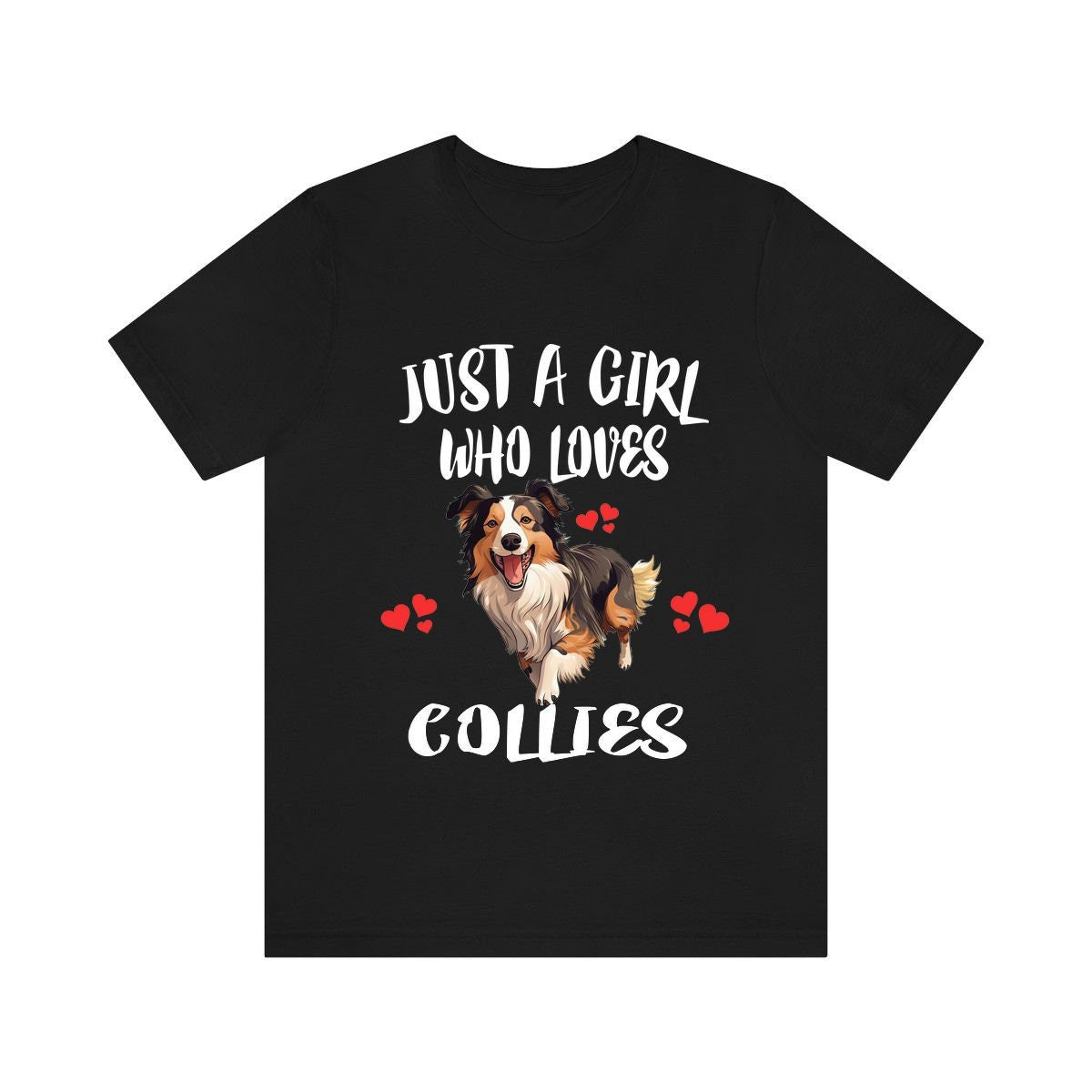 Just A Girl Who Loves Collies Shirt, Dog Lover Shirt, Collie Dog, Animal Toddler Infant Kids Gift T-Shirt Image 1