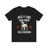 Just A Girl Who Loves Dogo Argentino Dogs Shirt, Dog Lover Shirt, Dogo Argentino Dog, Animal Toddler Infant Kids Gift T-Shirt Image 1