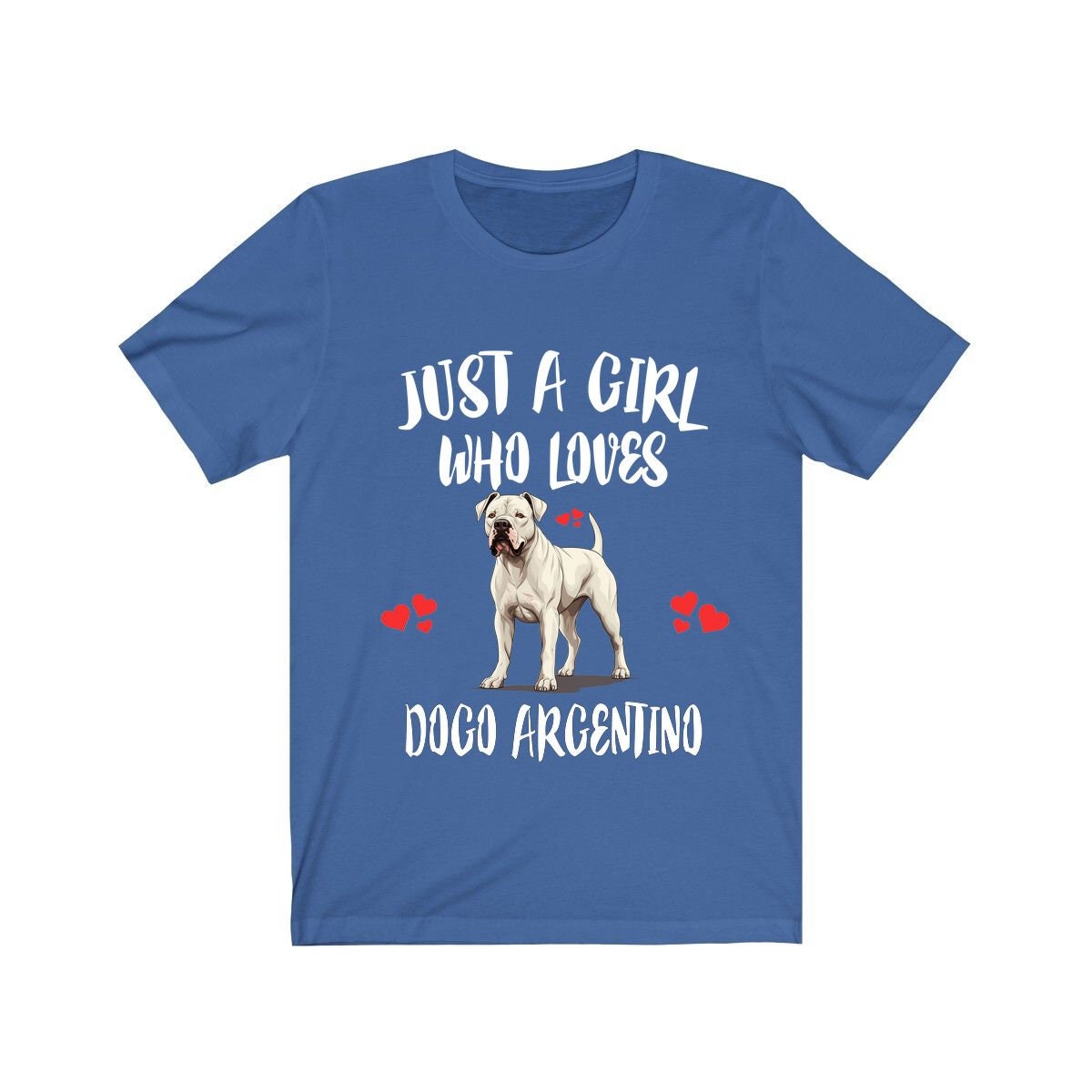 Just A Girl Who Loves Dogo Argentino Dogs Shirt - Dogo Argentino print design