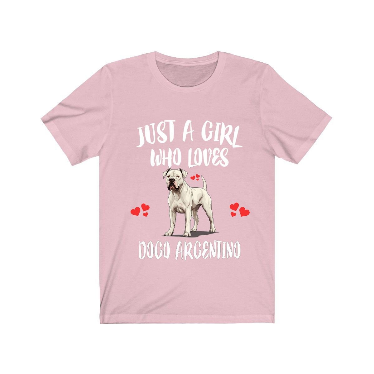 Just A Girl Who Loves Dogo Argentino Dogs Shirt - Dogo Argentino print design