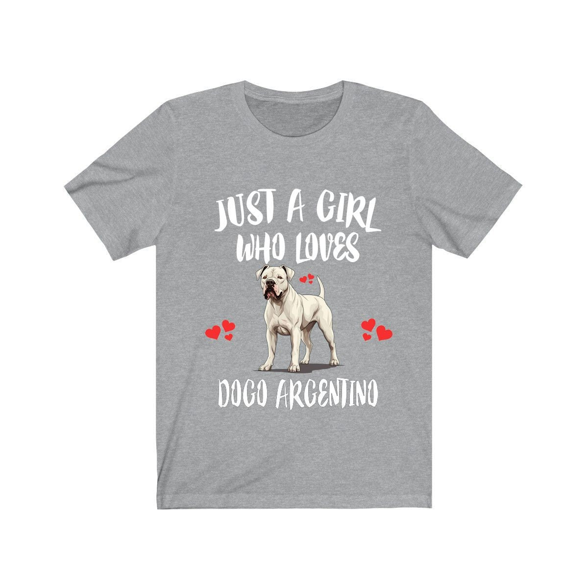 Just A Girl Who Loves Dogo Argentino Dogs Shirt - Dogo Argentino print design