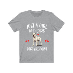 Just A Girl Who Loves Dogo Argentino Dogs Shirt - Dogo Argentino print design