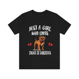 Just A Girl Who Loves Dogue de Bordeaux Shirt, Dog Lover Shirt, Dogue de Bordeaux Dog, Animal Toddler Infant Kids Gift T-Shirt Image 2