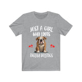 Just A Girl Who Loves English Bulldogs Shirt, Dog Lover Shirt, English Bulldog Dog, Animal Toddler Infant Kids Gift T-Shirt Image 3
