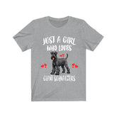 Just A Girl Who Loves Giant Schnauzers Dogs Shirt, Dog Lover Shirt, Giant Schnauzer Dog, Animal Toddler Infant Kids Gift T-Shirt Image 1