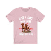 Just A Girl Who Loves Irish Setters Dogs Shirt, Dog Lover Shirt, Irish Setter Dog, Animal Toddler Infant Kids Gift T-Shirt Image 1