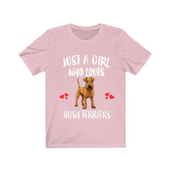 Just A Girl Who Loves Irish Terriers Dogs Shirt - Irish Terrier print design