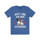 Just A Girl Who Loves Papillons Dogs Shirt, Dog Lover Shirt, Papillon Dog, Animal Toddler Infant Kids Gift T-Shirt Image 2