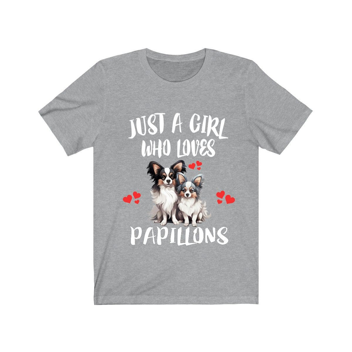 Just A Girl Who Loves Papillons Dogs Shirt - Papillon print design