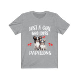 Just A Girl Who Loves Papillons Dogs Shirt, Dog Lover Shirt, Papillon Dog, Animal Toddler Infant Kids Gift T-Shirt Image 3