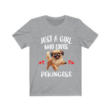 Just A Girl Who Loves Pekingese Dogs Shirt, Dog Lover Shirt, Pekingese Dog, Animal Toddler Infant Kids Gift T-Shirt Image 3