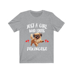 Just A Girl Who Loves Pekingese Dogs Shirt - Pekingese print design