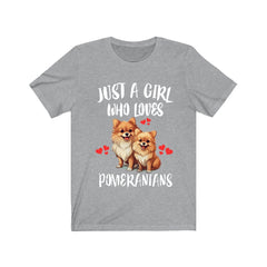 Just A Girl Who Loves Pomeranians Dogs Shirt - pomeranian print design