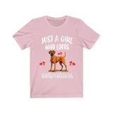 Just A Girl Who Loves Rhodhesian Ridgebacks Dogs Shirt, Dog Lover Shirt, Rhodhesian Ridgeback Dog, Animal Toddler Infant Kids Gift T-Shirt Image 2