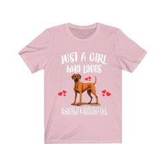 Just A Girl Who Loves Rhodesian Ridgebacks Shirt - Rhodesian Ridgeback print design