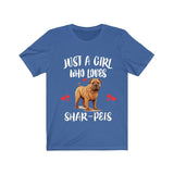 Just A Girl Who Loves Shar-peis Dogs Shirt, Dog Lover Shirt, Shar-pei Dog, Animal Toddler Infant Kids Gift T-Shirt Image 2
