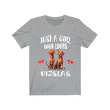 Just A Girl Who Loves Vizslas Dogs Shirt, Dog Lover Shirt, Vizsla Dog, Animal Toddler Infant Kids Gift T-Shirt Image 3