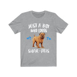 Just ABoy Who Loves Shar-peis Dogs Shirt, Dog Lover Shirt, Shar-pei Dog, Animal Toddler Infant Kids Gift T-Shirt Image 4