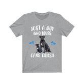 Just A Boy Who Loves Cane Corso Shirt, Dog Lover Shirt, Cane Corso Dog, Animal Toddler Infant Kids Gift T-Shirt Image 1