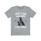 Just A Boy Who Loves Cane Corso Shirt, Dog Lover Shirt, Cane Corso Dog, Animal Toddler Infant Kids Gift T-Shirt Image 1