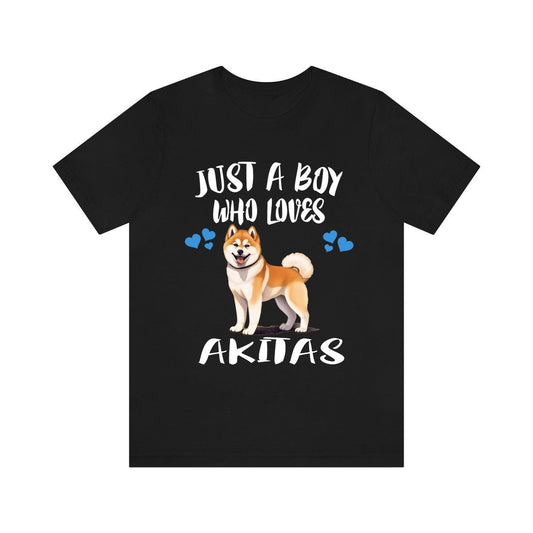 Just A Boy Who Loves Akitas Shirt - Akita print design