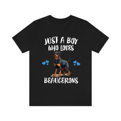 Just A Boy Who Loves Beaucerons Shirt - Beauceron print design