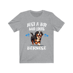 Just A Boy Who Loves Bernese Mountain Dogs Shirt - Bernese print design