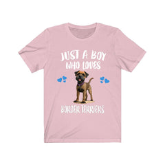 Just A Boy Who Loves Border Terriers Shirt - Border Terrier print design