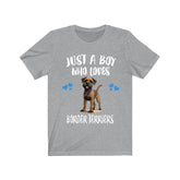 Just A Boy Who Loves Border Terriers Shirt, Dog Lover Shirt, Border Terrier Dog, Animal Toddler Infant Kids Gift T-Shirt Image 1