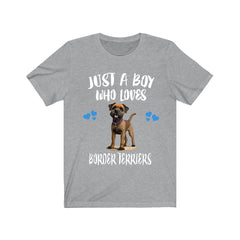 Just A Boy Who Loves Border Terriers Shirt - Border Terrier print design