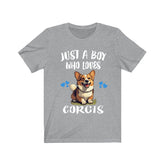 Just A Boy Who Loves Corgis Shirt, Dog Lover Shirt, Corgi Dog, Animal Toddler Infant Kids Gift T-Shirt Image 1