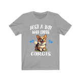 Just A Boy Who Loves Corgis Shirt, Dog Lover Shirt, Corgi Dog, Animal Toddler Infant Kids Gift T-Shirt Image 1