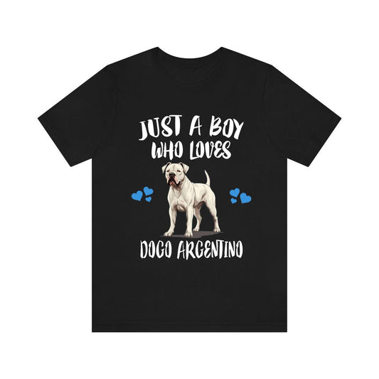 Just A Boy Who Loves Dogo Argentino Dogs Shirt - Dogo Argentino print design