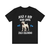 Just A Boy Who Loves Dogo Argentino Dogs Shirt, Dog Lover Shirt, Dogo Argentino Dog, Animal Toddler Infant Kids Gift T-Shirt Image 1