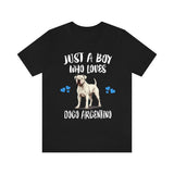 Just A Boy Who Loves Dogo Argentino Dogs Shirt, Dog Lover Shirt, Dogo Argentino Dog, Animal Toddler Infant Kids Gift T-Shirt Image 1
