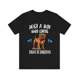 Just A Boy Who Loves Dogue de Bordeaux Shirt, Dog Lover Shirt, Dogue de Bordeaux Dog, Animal Toddler Infant Kids Gift T-Shirt Image 1