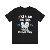 Just A Boy Who Loves Eskimo Dogs Shirt, Dog Lover Shirt, Eskimo Dog, Animal Toddler Infant Kids Gift T-Shirt Image 1