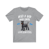 Just A Boy Who Loves Giant Schnauzers Dogs Shirt, Dog Lover Shirt, Giant Schnauzer Dog, Animal Toddler Infant Kids Gift T-Shirt Image 1