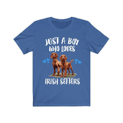 Just A Boy Who Loves Irish Setters Dogs Shirt - Irish Setter print design