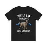 Just A Boy Who Loves Irish Wolfhounds  Dogs Shirt, Dog Lover Shirt, Irish Wolfhound Dog, Animal Toddler Infant Kids Gift T-Shirt Image 1