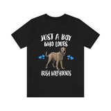 Just A Boy Who Loves Irish Wolfhounds  Dogs Shirt, Dog Lover Shirt, Irish Wolfhound Dog, Animal Toddler Infant Kids Gift T-Shirt Image 1