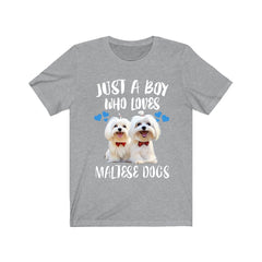 Just A Boy Who Loves Maltese Dogs Shirt - Maltese print design