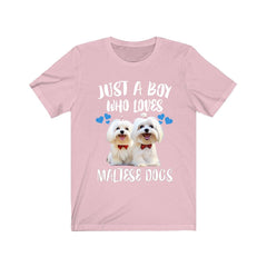 Just A Boy Who Loves Maltese Dogs Shirt - Maltese print design