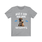 Just A Boy Who Loves Mastiffs Shirt, Dog Lover Shirt, Mastiff Dog, Animal Toddler Infant Kids Gift T-Shirt Image 1